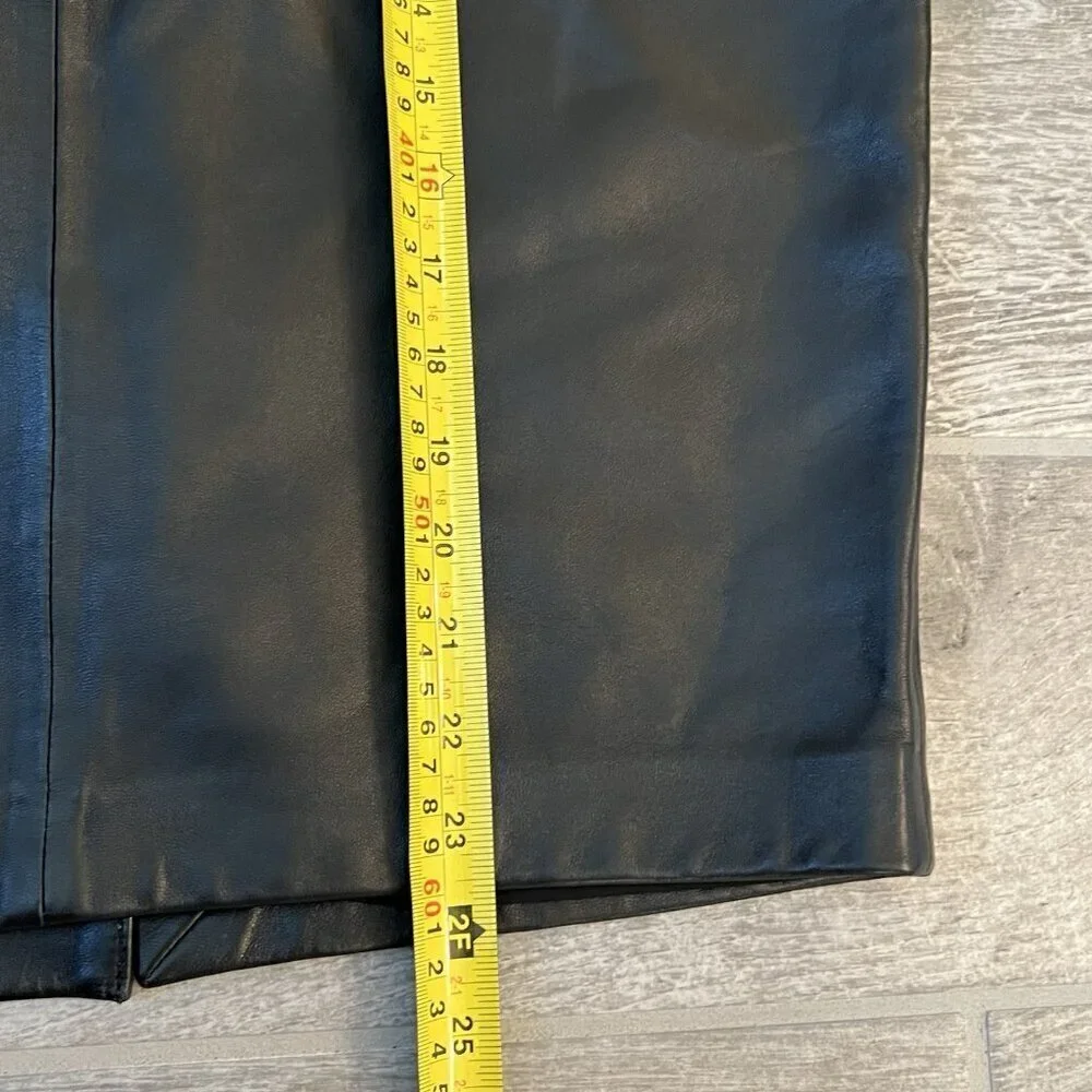 Antonio Melani Womens Genuine Leather Pencil Skirt Size Large Black City Evening
